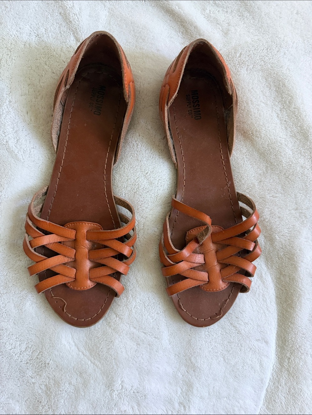 Mossimo Supply Co. Orange Braided-Strap Flat Sandals - Women's